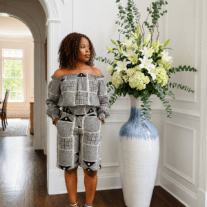 Monochrome Off-the-Shoulder Shorts and Top