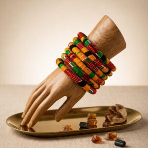 Wrapped Kente Bangle Bracelet Set