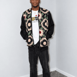 Botanical Print Bomber Jacket